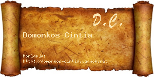 Domonkos Cintia névjegykártya